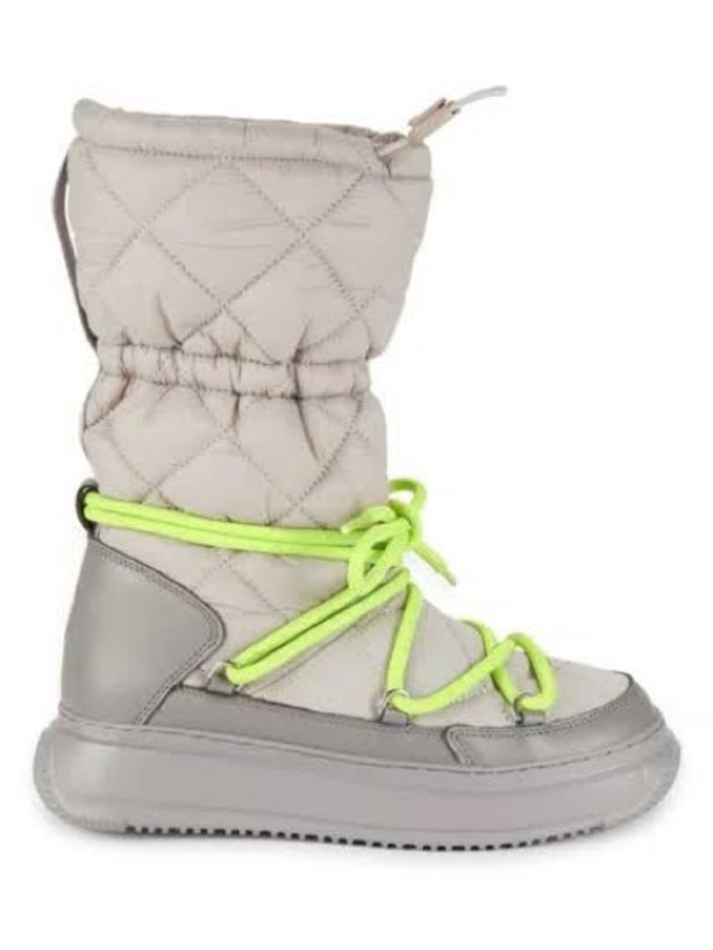 Pajar Canada Gravita Quilted Mid Boots In Grey Silver/Lime Green Laces